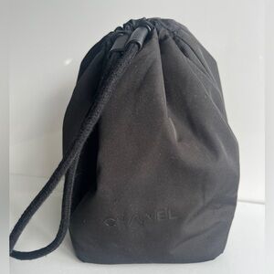 CHANEL Black Novelty Toiletry Drawstring Bag